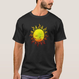 Het verbranden van Sun Tribal Tattoo Space Univers T-shirt