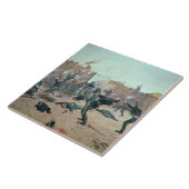 Het verdedigen van de Fort: Indiërs vallen een Ame Tegeltje (Zijkant)