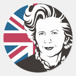 Het Verenigd Koninkrijk rouwt om Margaret Thatcher Ronde Sticker
