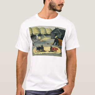Het verfrissen van de vloer in een Georgisch land T-shirt