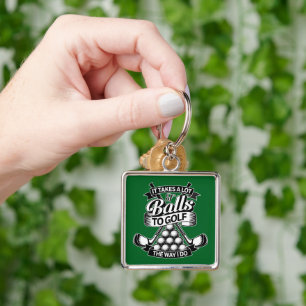 Het vergt heel wat ballen - grappig golf sleutelhanger