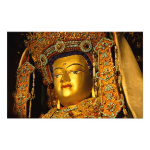 Het vergulde Jowo Boeddhabeeld, Jokhang-tempel, Foto Afdruk