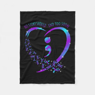 Het verhaal moet eindigen Happy Suicide Awareness Fleece Deken