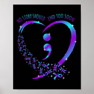 Het verhaal moet eindigen Happy Suicide Awareness  Poster