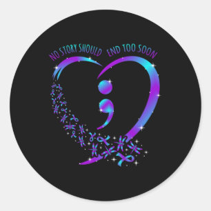 Het verhaal moet eindigen Happy Suicide Awareness  Ronde Sticker