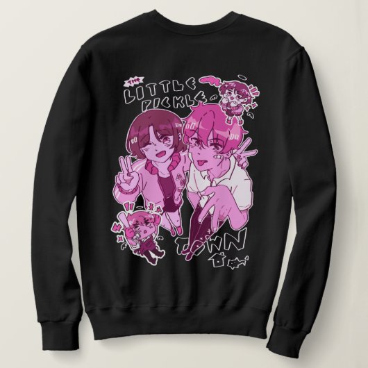 Het verhaal van Io en Milo Little Pickle Town (Bla Trui (Design achterkant)