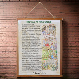Het verhaal van Peter Rabbit van Beatrix Potter Hangend Wandkleed