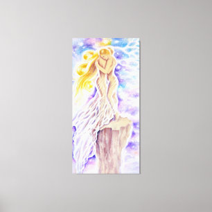 Het verhaal van twee meisjes en hun breekbare lief canvas afdruk