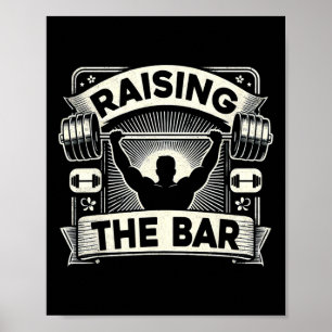 Het verhogen van de Bar Barbell Bodybuilding Poster