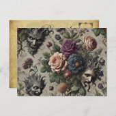 Het verjaardagsfeest - Gotische Victoriaans Bloeme Feestdagenkaart (Voorkant / Achterkant)