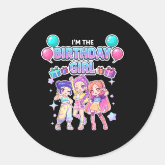Het verjaardagsmeisje schattig chibi kpop grappige ronde sticker