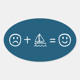 Het verkopen maakt je gelukkig ovale sticker