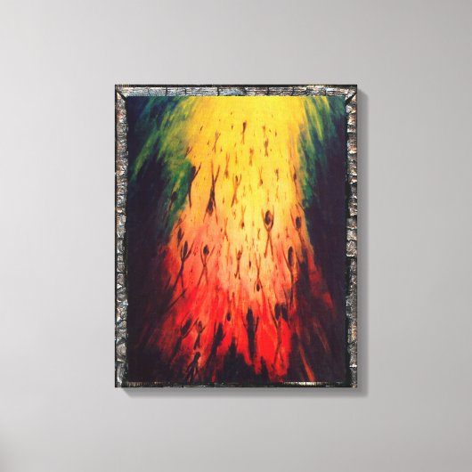 Het verlaten van de duisternis gaat het licht in canvas afdruk (Voorkant)