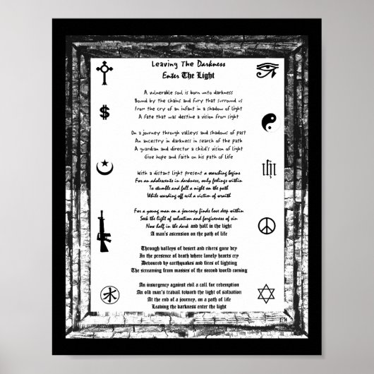 Het verlaten van de duisternis, gaat het licht in poster (Voorkant)