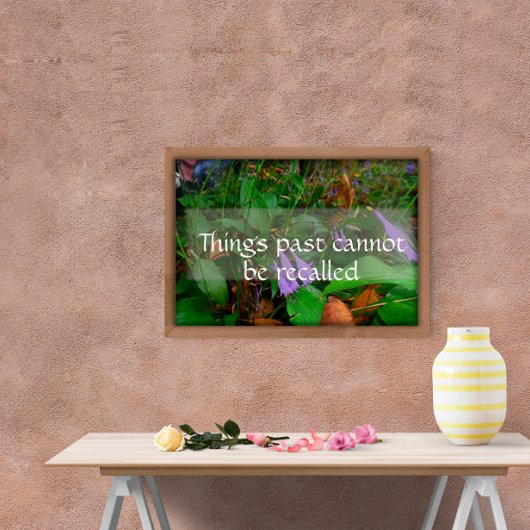Het verleden kan niet worden herinnerd aan wijshei poster