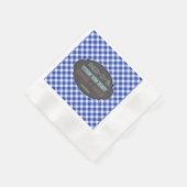Het Verloving Knot BBQ Blue Gingham Servet (Hoek)