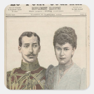 Het Verloving van Albert Victor Duke van Vierkante Sticker