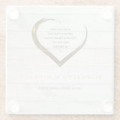 Het Verloving van het huwelijk Rustic het Persoonl Glazen Onderzetter (Achterkant)