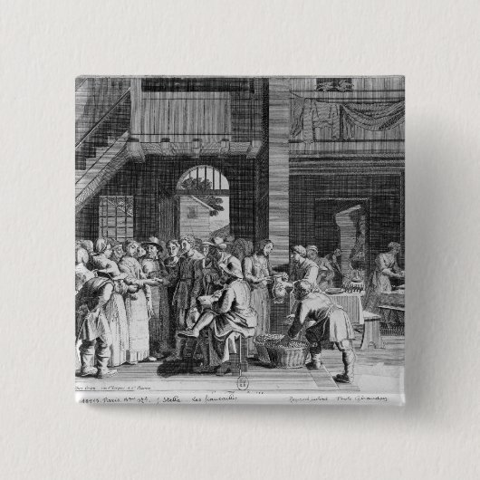 Het Verloving Vierkante Button 5,1 Cm (Voorkant)