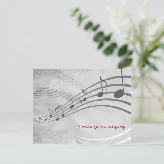 HET VERMISEN VAN UW ZINGENDE GRAY Musical Briefkaart (Staand voorkant)