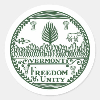 Het Vermont-zegel Ronde Sticker