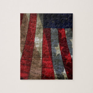 Het verontruste Amerikaanse Ontwerp van de Vlag Legpuzzel