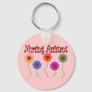 Het verpleegkundige Hulpgeschenken-Floral Ontwerp Sleutelhanger