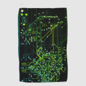 Het verpletteren van Groene Abstracte Elektronisch Golfhanddoek (Voorkant)