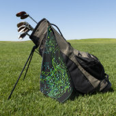 Het verpletteren van Groene Abstracte Elektronisch Golfhanddoek (Groen)