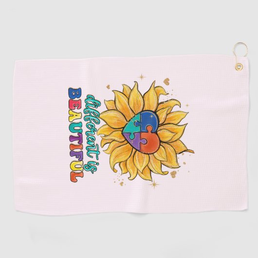 Het verschil is mooie autisme golfhanddoek (Horizontaal)