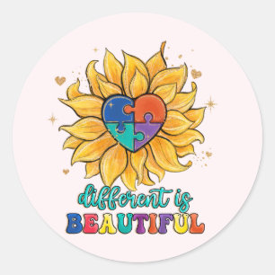 Het verschil is mooie autisme ronde sticker