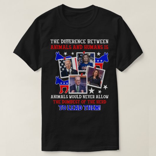 Het verschil tussen dieren en mensen is Anima T-shirt (Design voorkant)