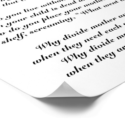 HET VERSCHIL TUSSEN MOEDER EN KIND POSTER (Hoek)