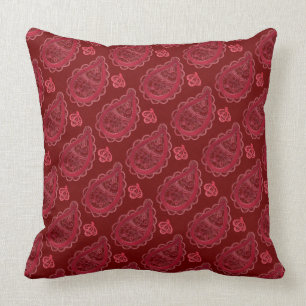 Het versierd Patroon van Bourgondië Paisley Kussen