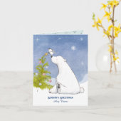 Het versieren van de boom Kerstmis Kaart (Gele Bloem)