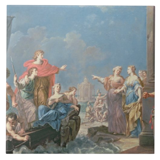 Het vertrek van Aeneas Tegeltje (Voorkant)