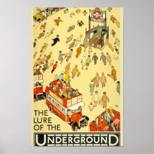 Het vertrek van de metro in Londen Poster