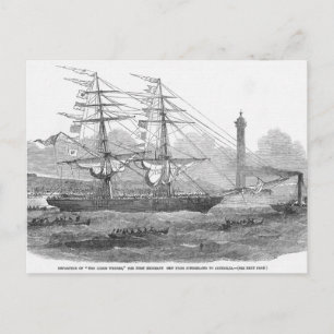 Het vertrek van 'The Lizzie Webber' Briefkaart