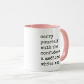 Het vertrouwen van een middelmatig wit Man citaat Mok (Voorkant rechts)