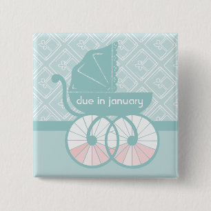 Het vervoer wacht op v2 vierkante button 5,1 cm