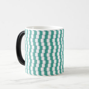 Het verwarren van lijnen turquoise magische mok