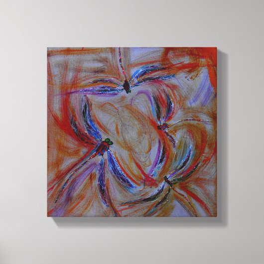 Het verzamelen van abstracte libellen canvas afdruk (Voorkant)