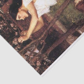 Het verzamelen van amandelbloesems door J W Waterh Tissuepapier (Detail)