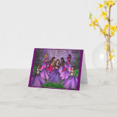 Het verzamelen van Belly Dancers in Paars Kaart (Gele Bloem)