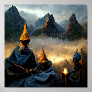 Het verzamelen van de wizards. Halloween Magic AI Poster