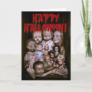Het verzamelen van griezelige Halloween poppen. Kaart
