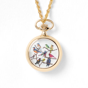 Het verzamelen van kleurrijke zangvogels horloge