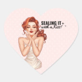 Het verzegelen met kusjes! hart sticker (Voorkant)