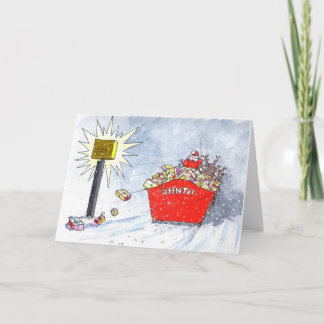Het Verzenden Santa van de Kerstkaart van de Feestdagen Kaart