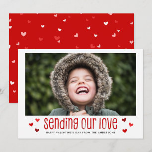 Het verzenden van onze Liefde Single Photo Valenti Feestdagenkaart